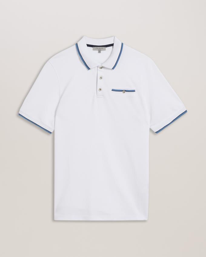 Polo Ted Baker Short Sleeve Blanche Homme | KQK-10309107